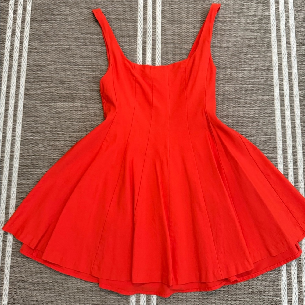 Mustard Seed Vibrant Orange Flare Mini Dress Medium